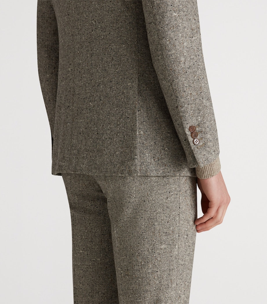 Grey Wool Donegal Tweed Bourdon Blazer
