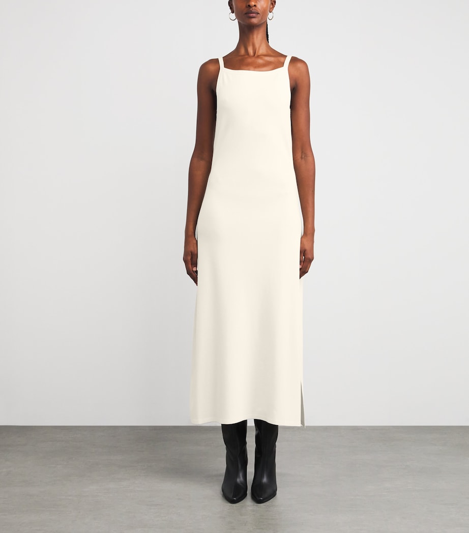Ivory Knitted Square-Neck Dress