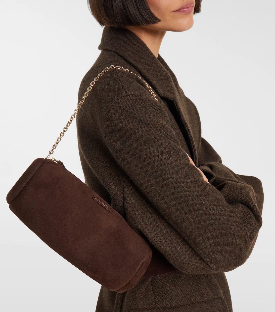 Aquazzura - Hoop Mini suede shoulder bag