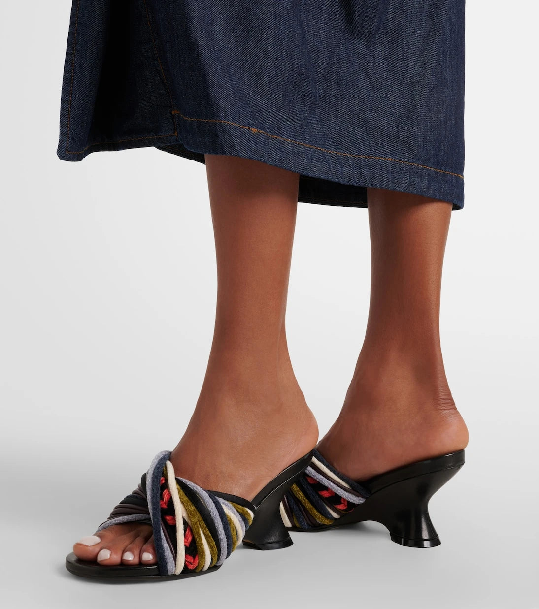 Dries Van Noten - 75 braided wedge mules