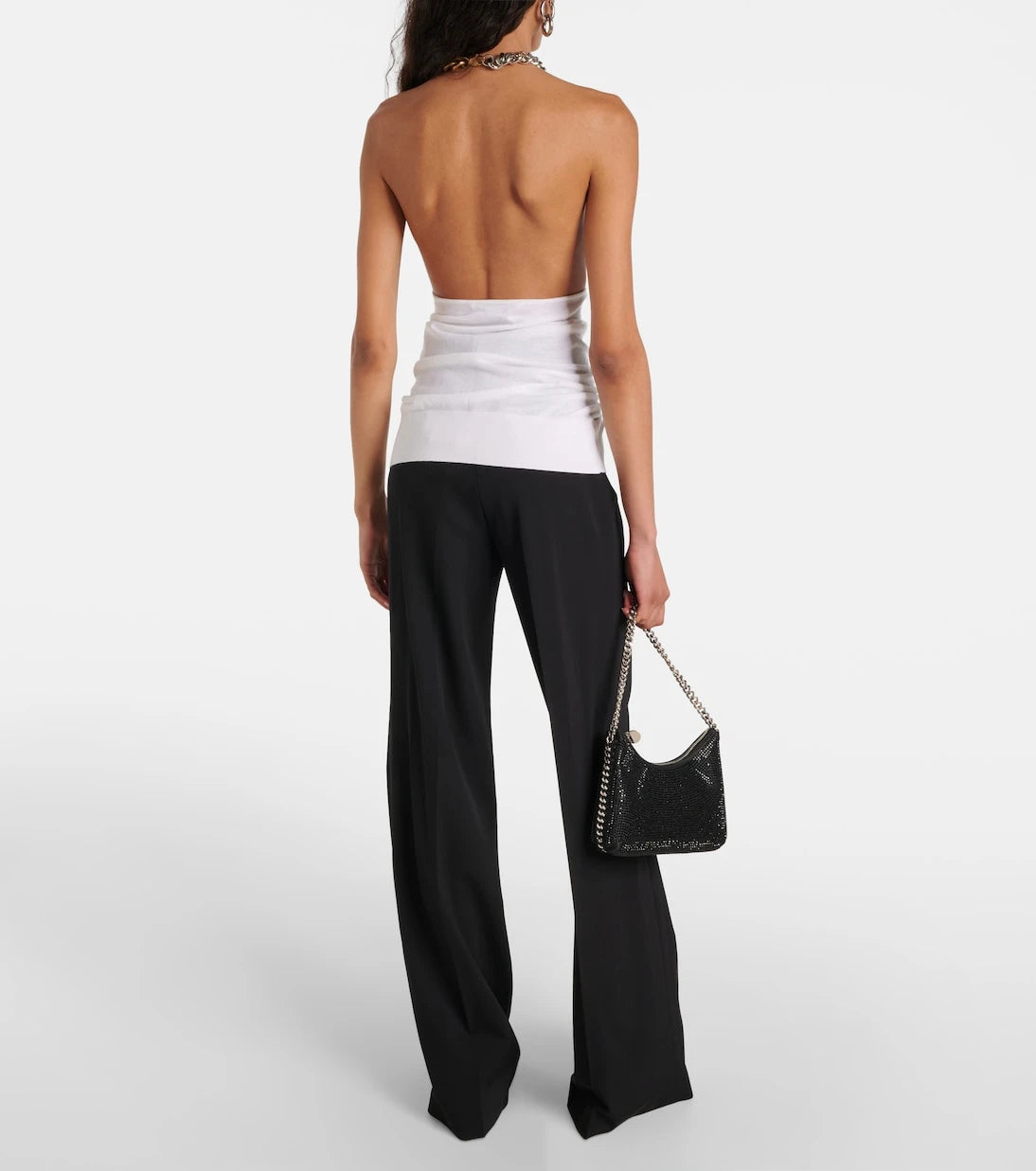 Stella McCartney - Embellished halterneck wool top