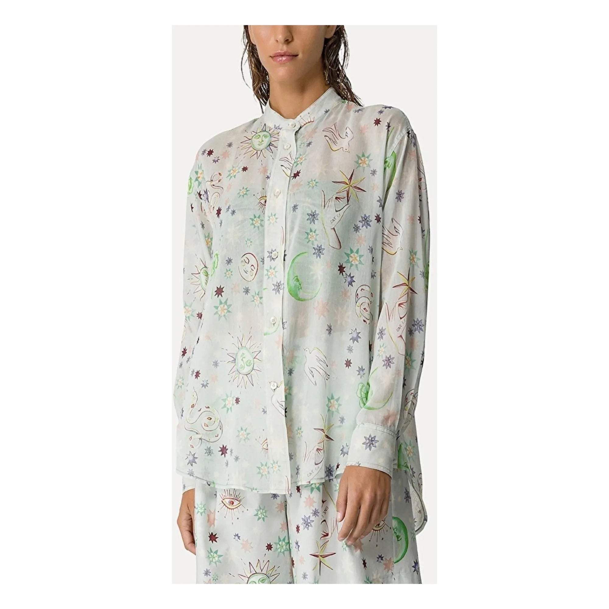 Forte Forte - Love Alchemy" Cotton and Silk Voile Oversize Shirt | Light Blue