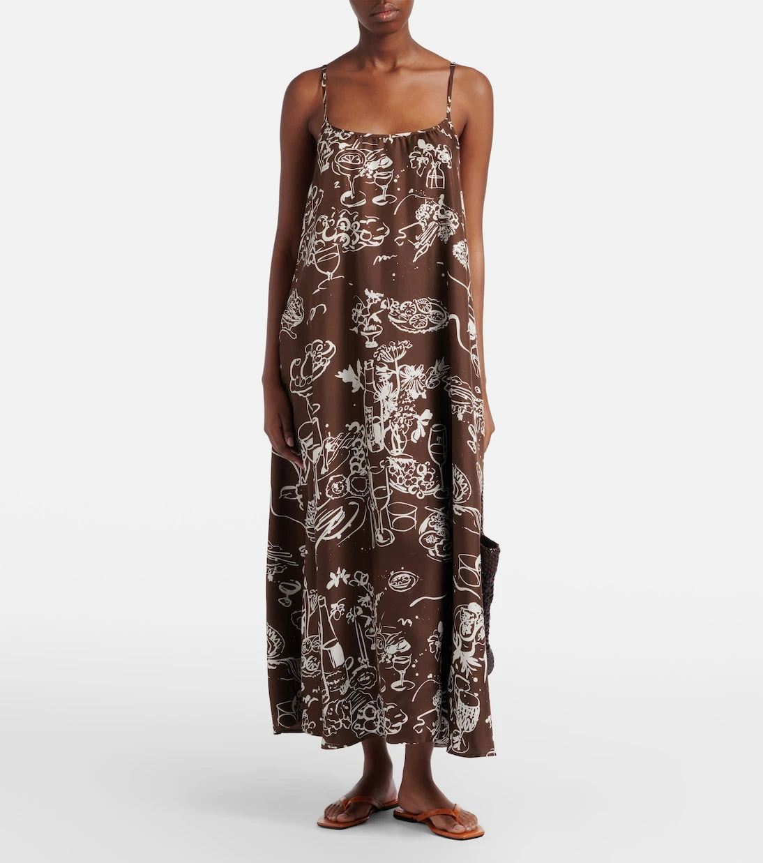 Asceno - Napoli printed silk twill maxi dress