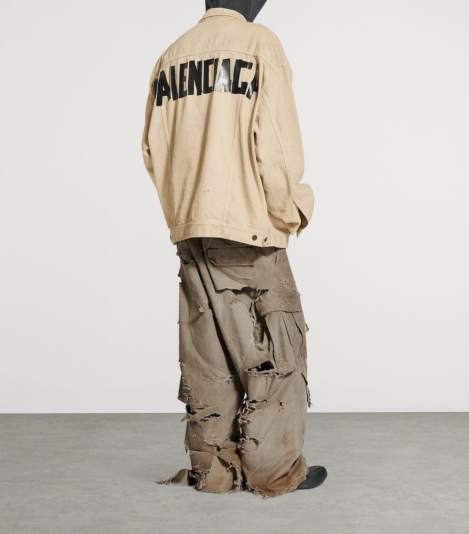 Balenciaga Logo Oversized Denim Jacket