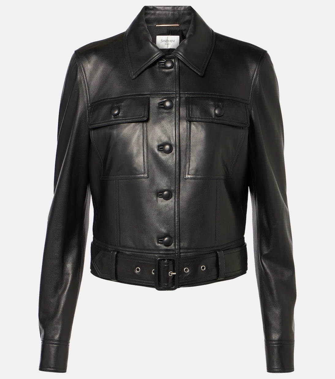 Saint Laurent - Cropped leather jacket