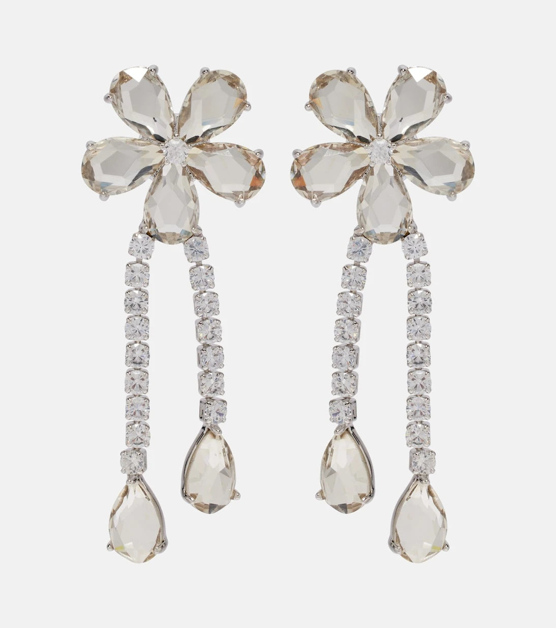 Self-Portrait - Crystal-embellished drop earrings