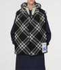 Wool Check Hooded Scarf BLACK