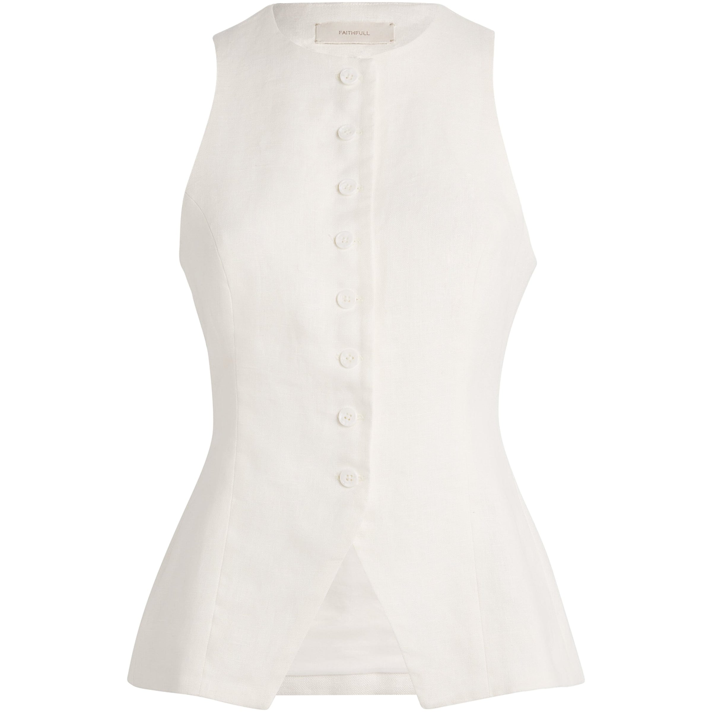 Faithfull the Brand White Linen Seema Top