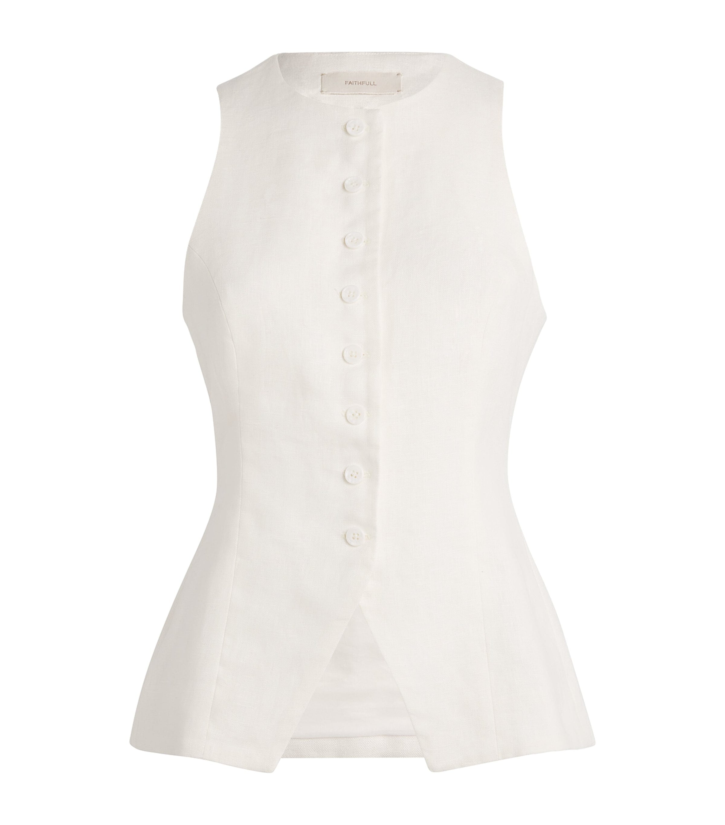 Faithfull the Brand White Linen Seema Top