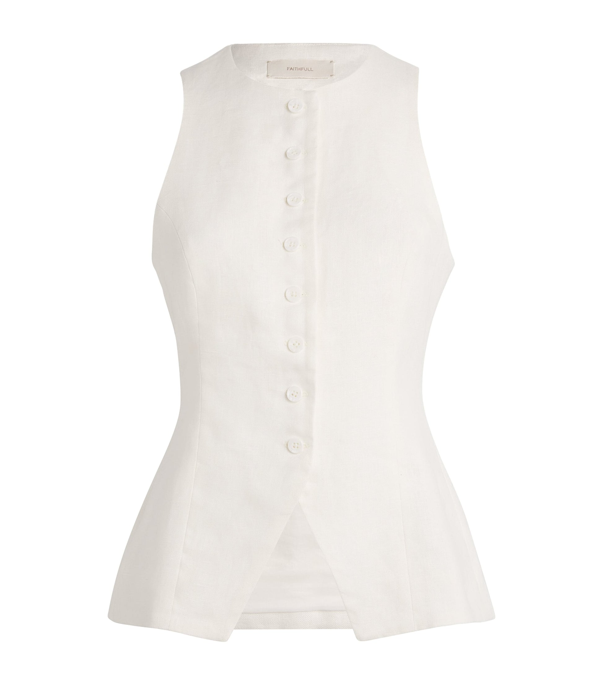 Faithfull the Brand White Linen Seema Top