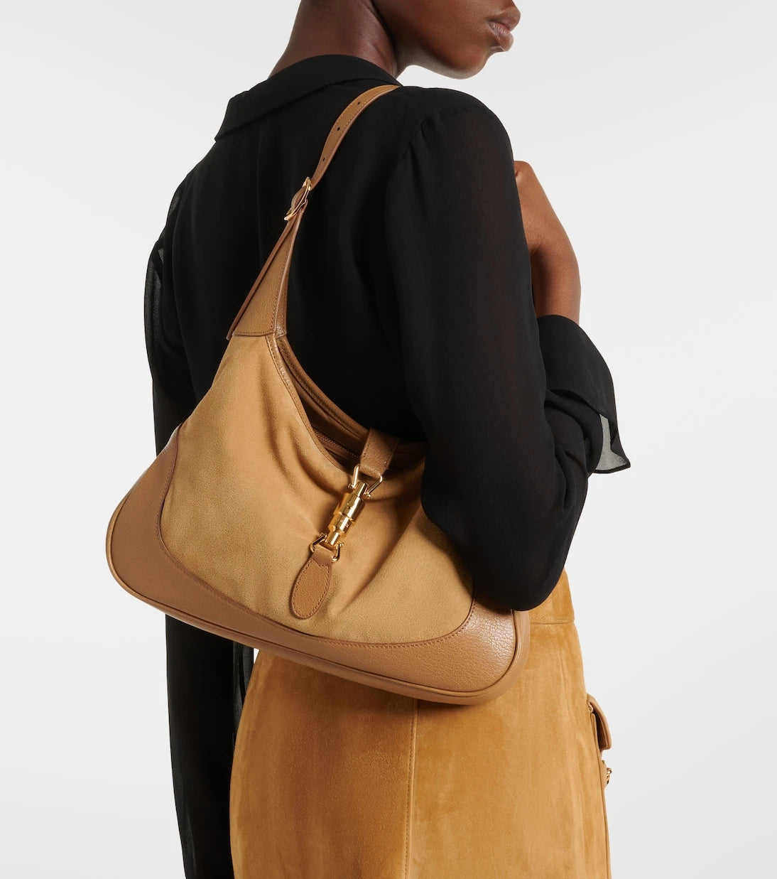 Gucci - Gucci Jackie 1961 Medium suede shoulder bag