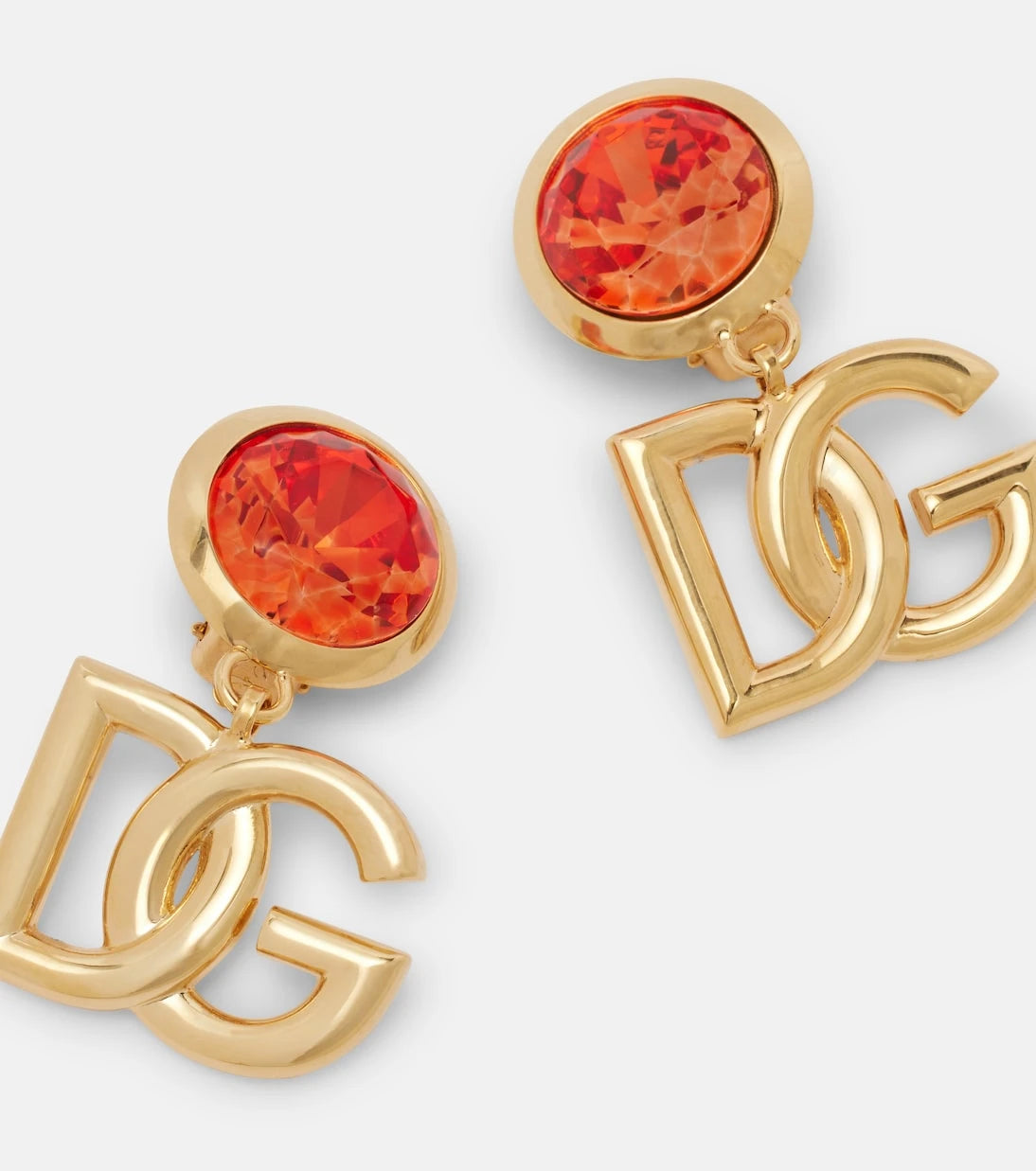 Dolce&Gabbana - DG embellished clip-on earrings