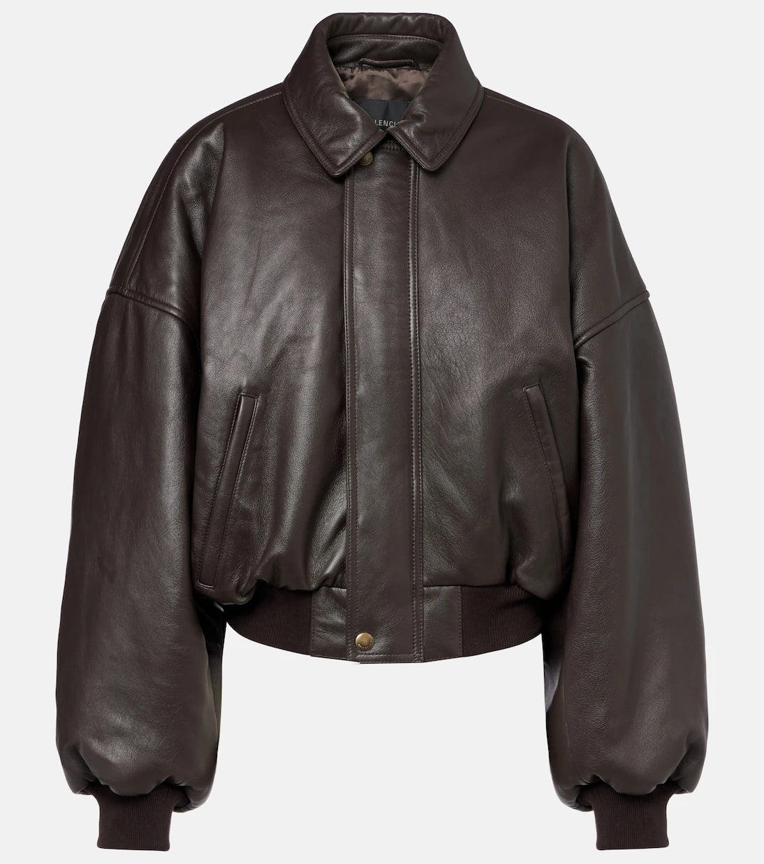 Balenciaga - Round Taxi leather jacket