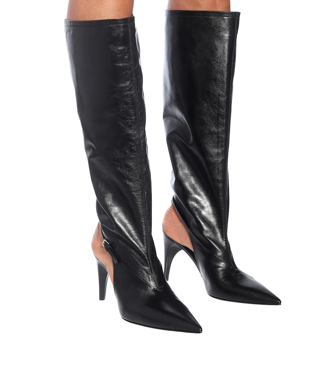 Jil Sander - Cut-out knee-high leather boots