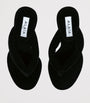 Alaïa Black Velvet Thong Sandals 90