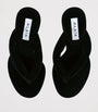 Alaïa Black Velvet Thong Sandals 90