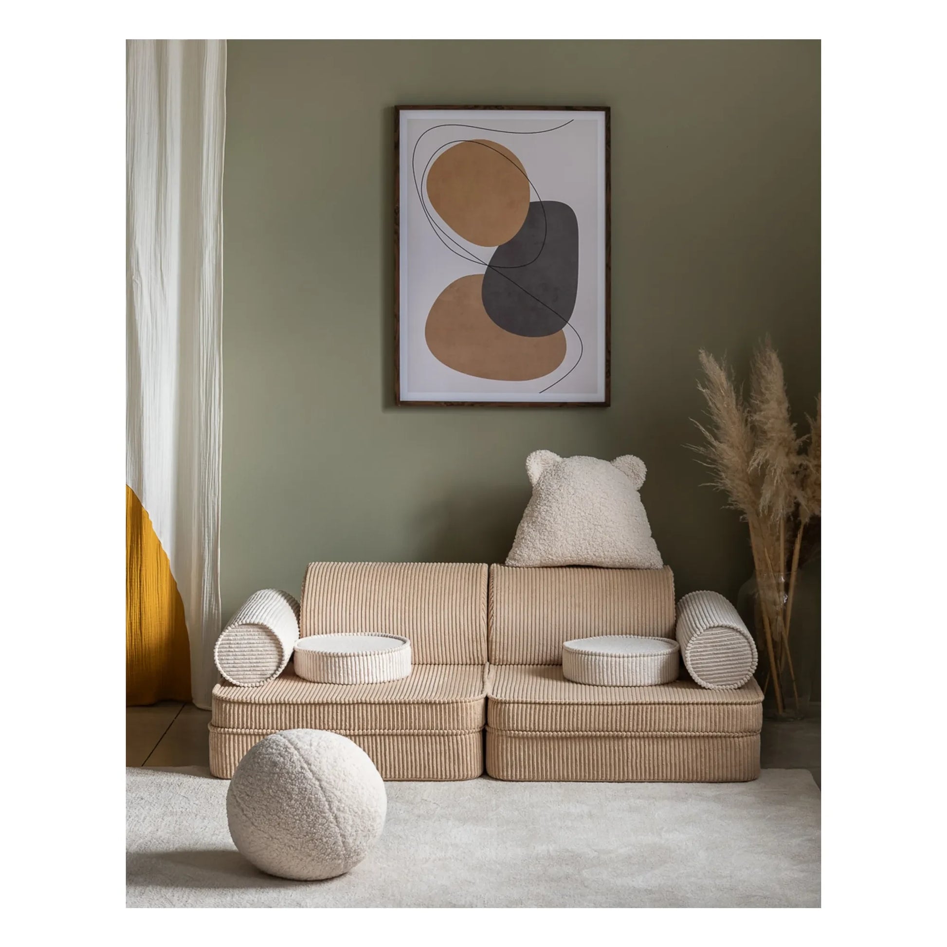 Wigiwama - Modular corduroy sofa | Light brown