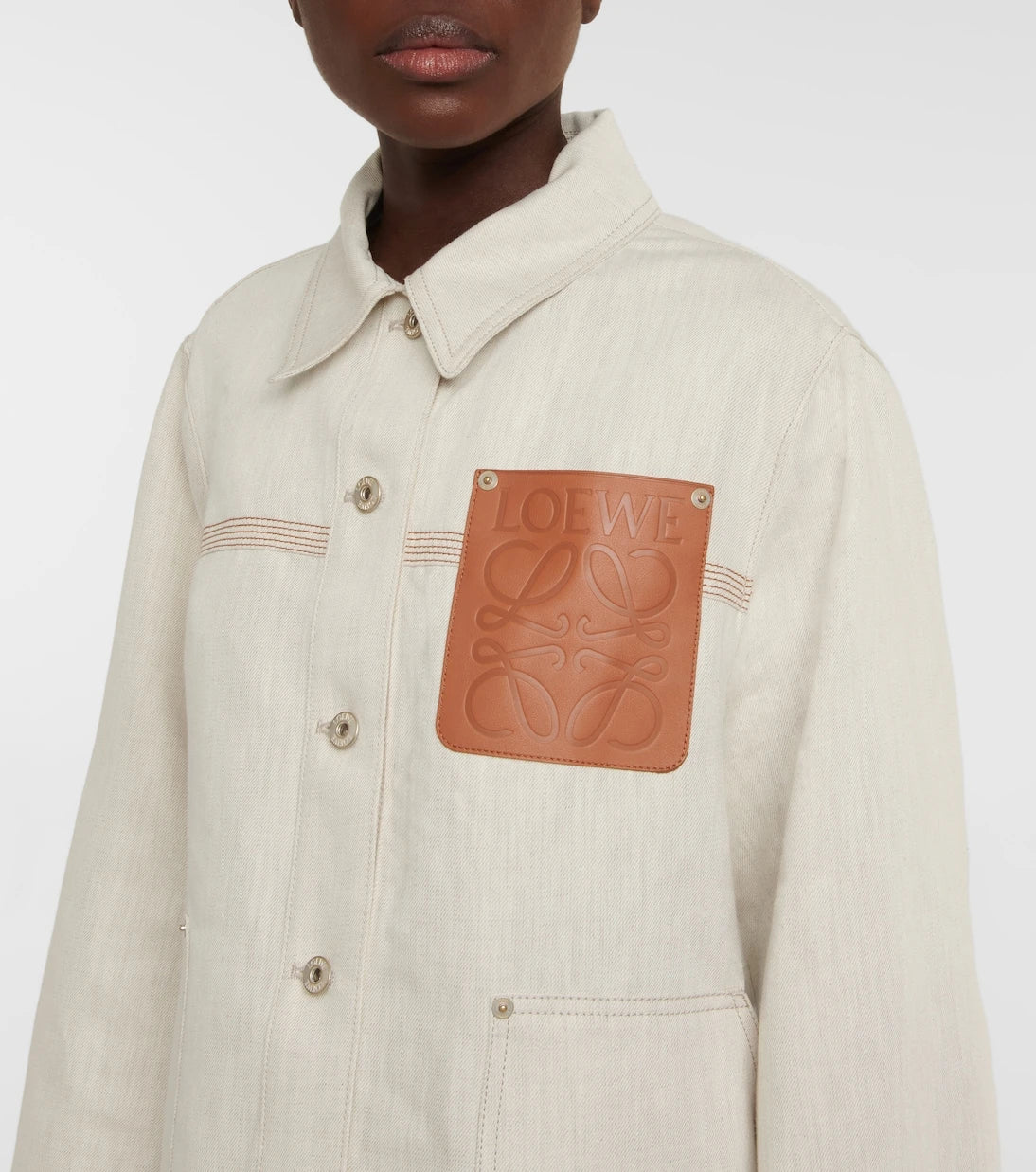Loewe - جاكيت أنجرام من القطن والكتان