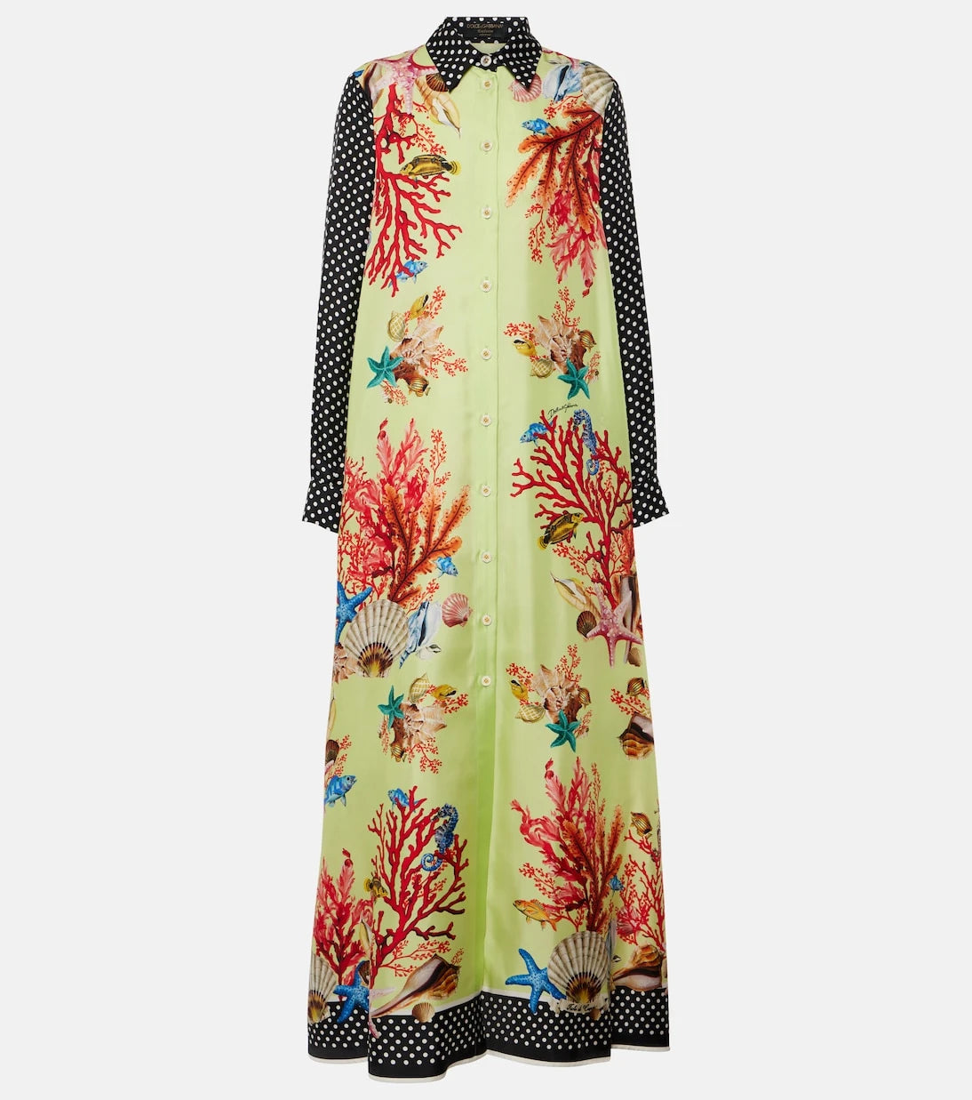 Dolce&Gabbana - Capri printed silk satin shirt dress