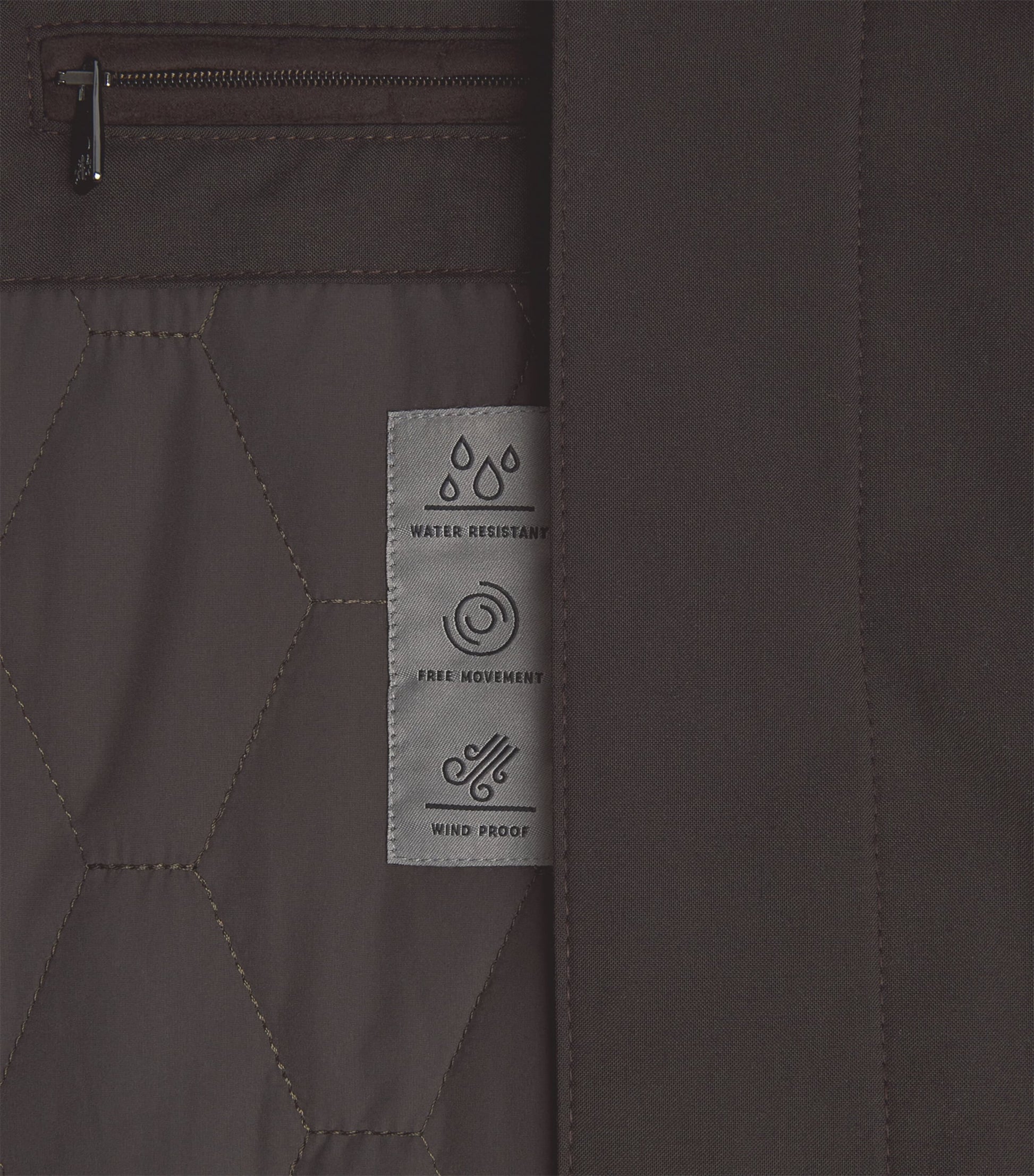 Brown Water-Resistant Overcoat