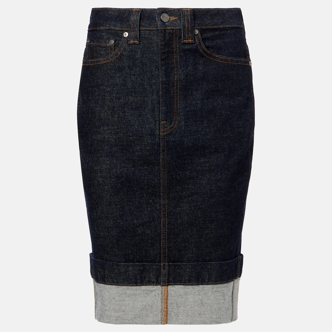 Khaite - Kendra denim midi skirt