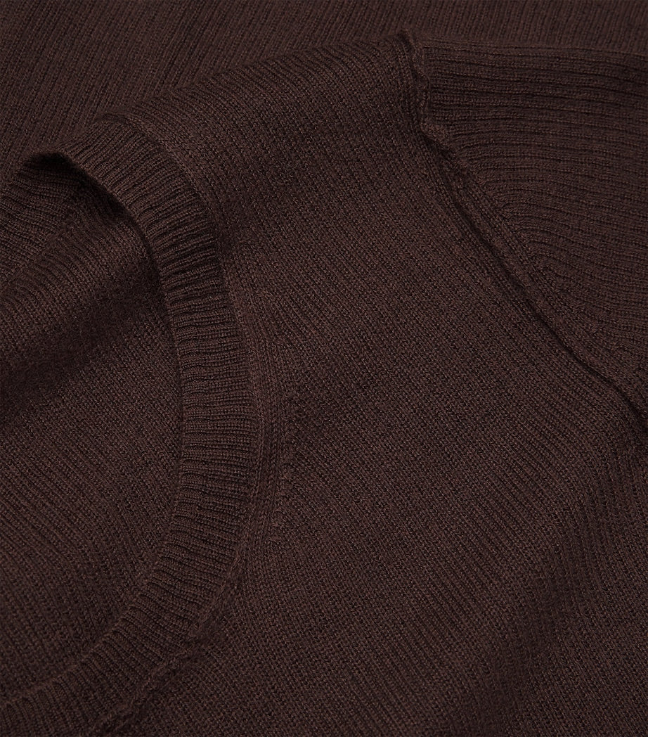 Brown Cashmere Rib Stitch Baby T-Shirt