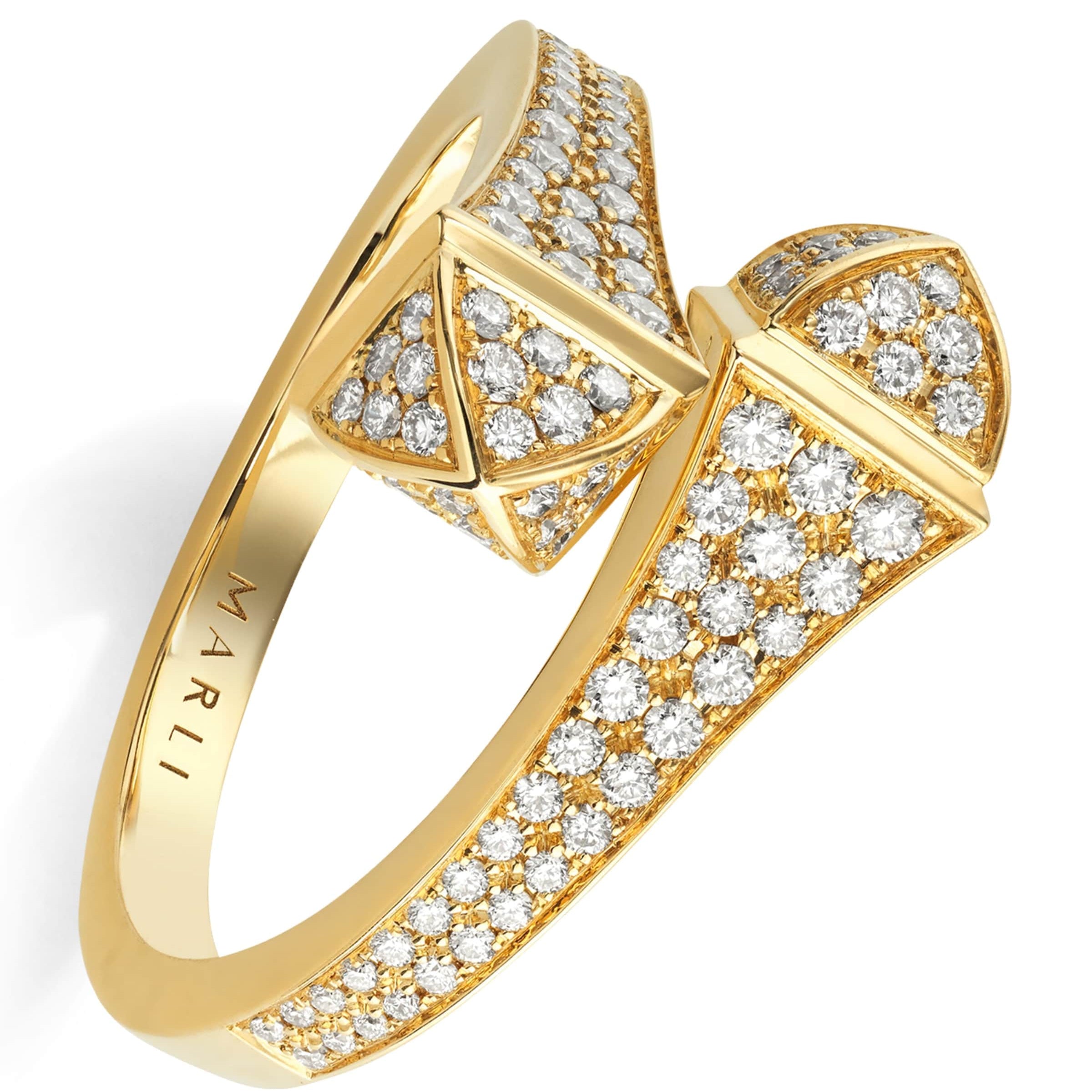 Midi Yellow Gold and Diamond Cleo Ring