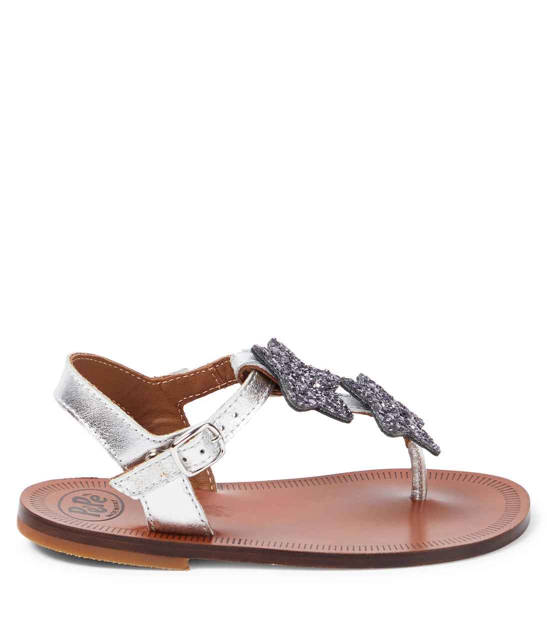 PèPè - Laminato appliqué leather sandals