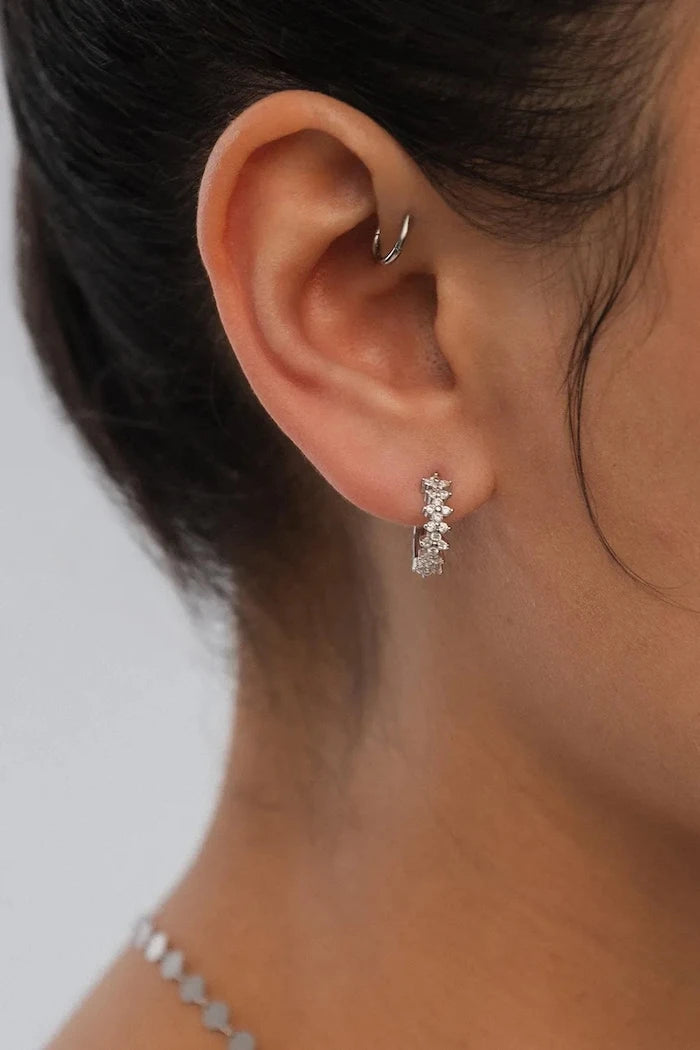 ANIA KRUK kadın gümüş küpe zirkonlu GLAMOUR