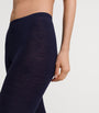 Navy Woolen Silk Leggings