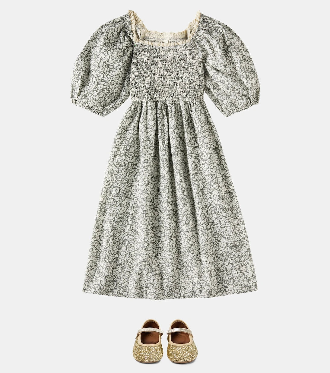 Rylee + Cru - Della balloon-sleeve linen-blend dress