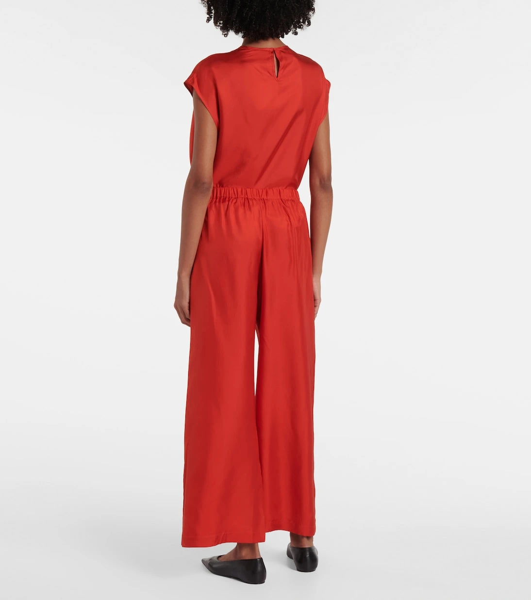 Asceno - Isola silk twill wide-leg pants