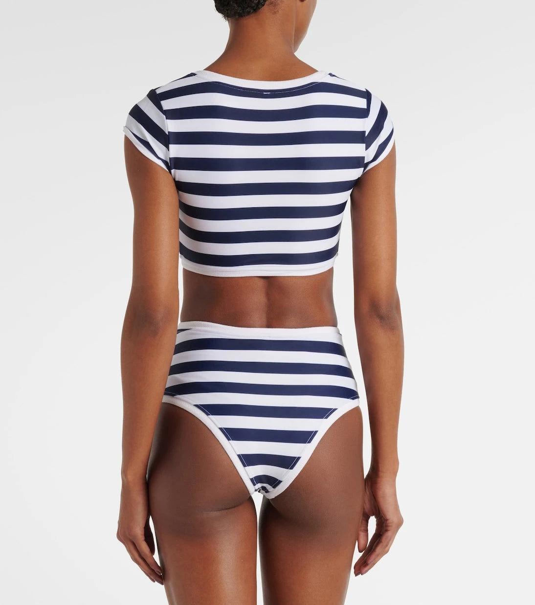 Same - Grace striped high-rise bikini bottoms