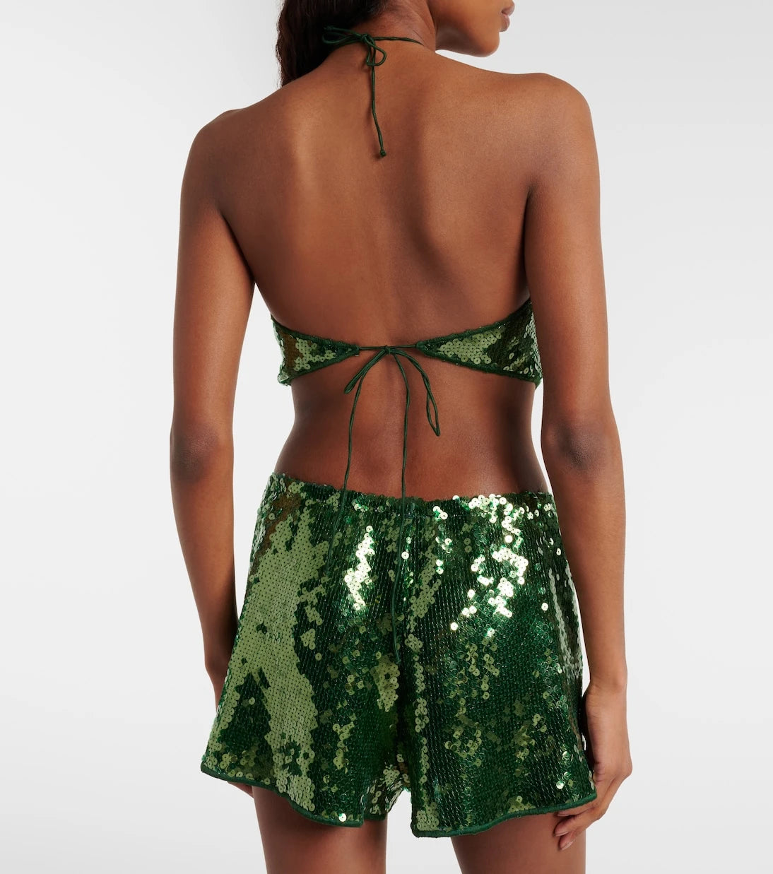 Oséree - Marylin sequined halterneck crop top