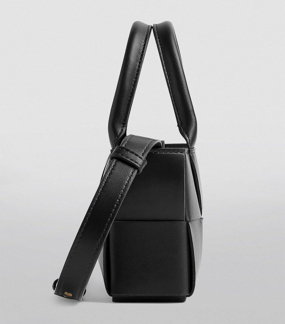 Bottega Veneta Gold Mini Leather East-West Arco Top-Handle Bag