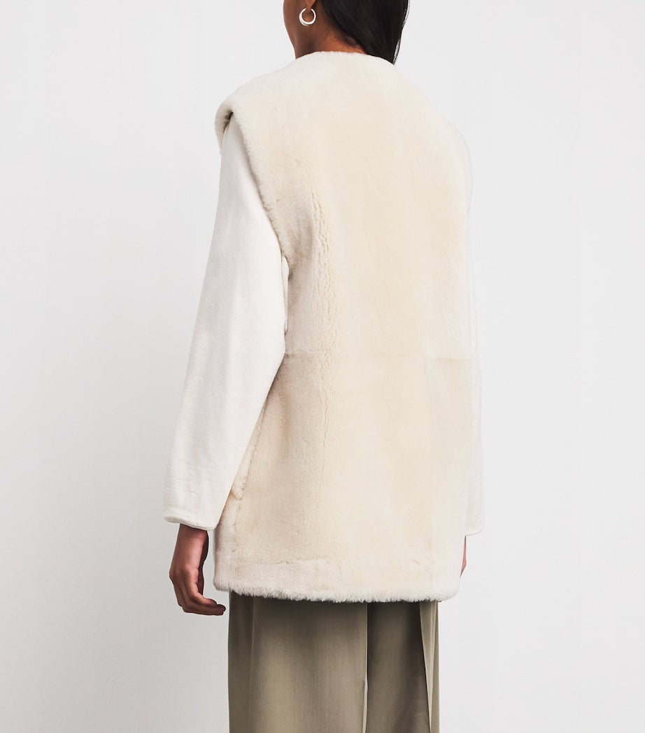 Toteme Ivory Shearling Gilet