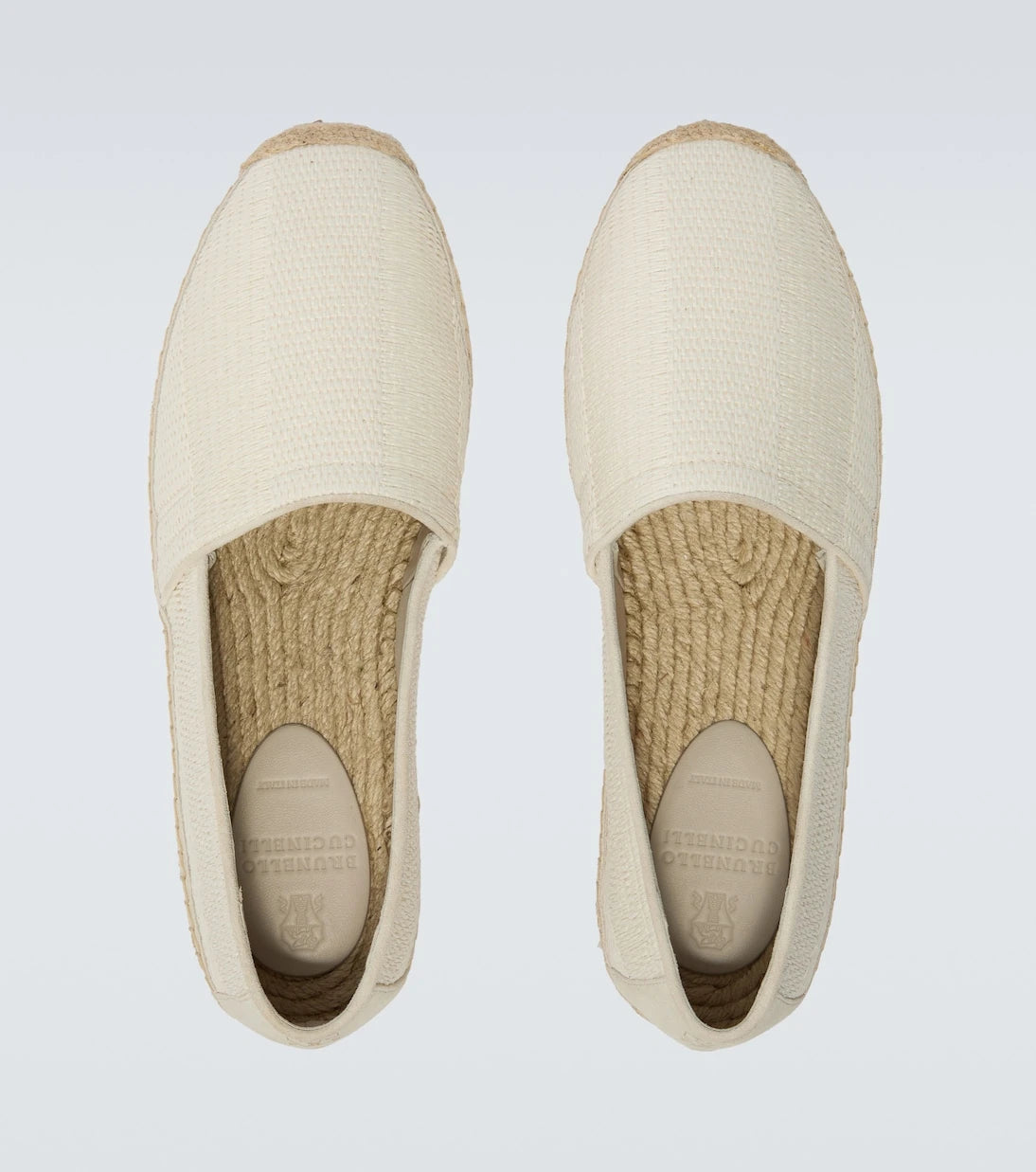 Brunello Cucinelli - Suede-trimmed woven espadrilles