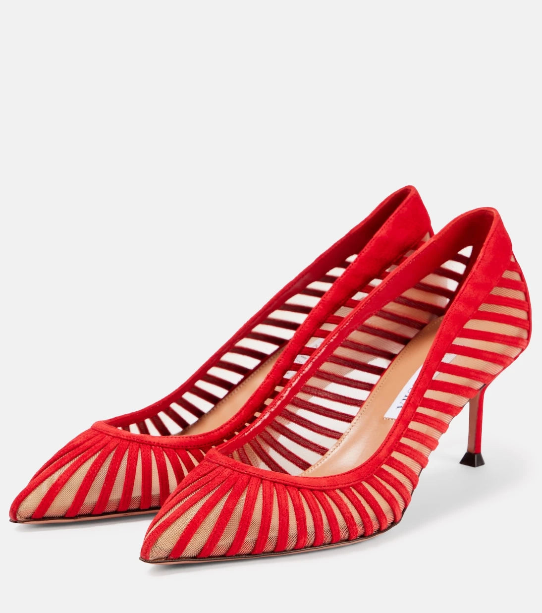 Aquazzura - Passions 65 suede and mesh pumps