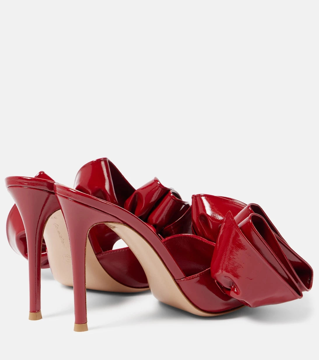 Gianvito Rossi - Gabrielle 105 ruffled patent leather mules