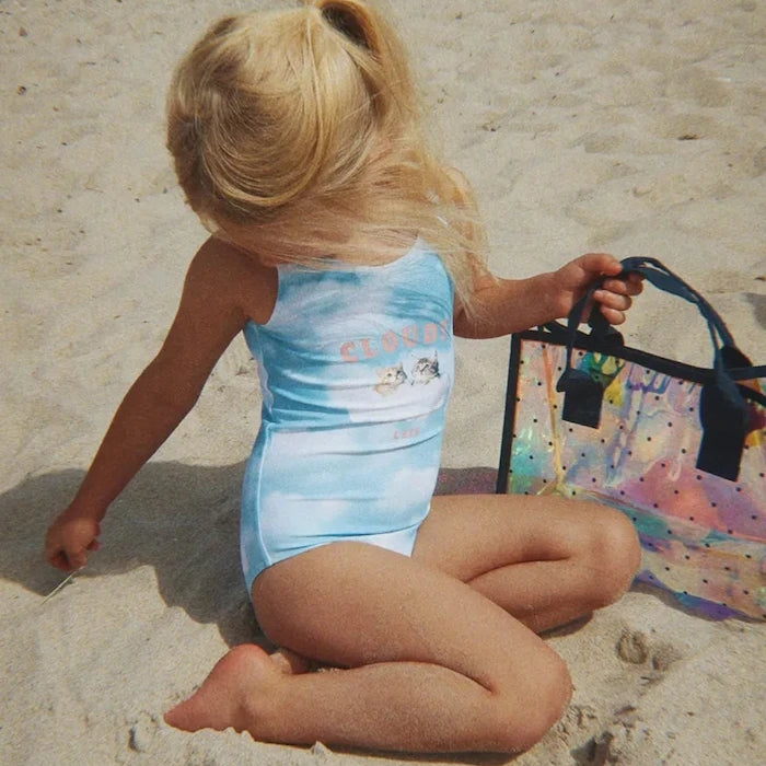 Konges Sløjd Çocuklar İçin Tam Mayo CLOUDY SWIMSUIT GRS