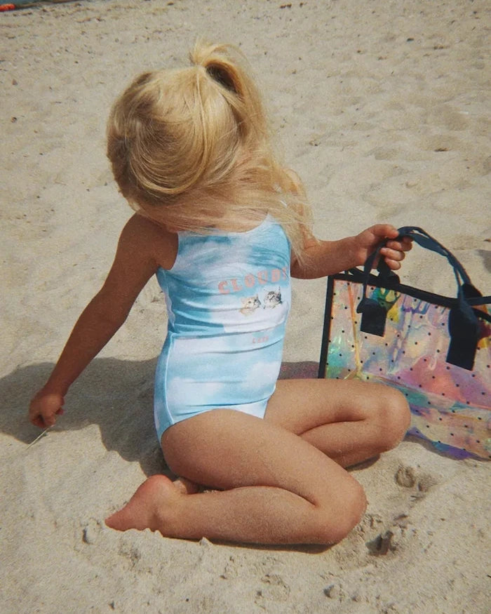 Konges Sløjd Çocuklar İçin Tam Mayo CLOUDY SWIMSUIT GRS