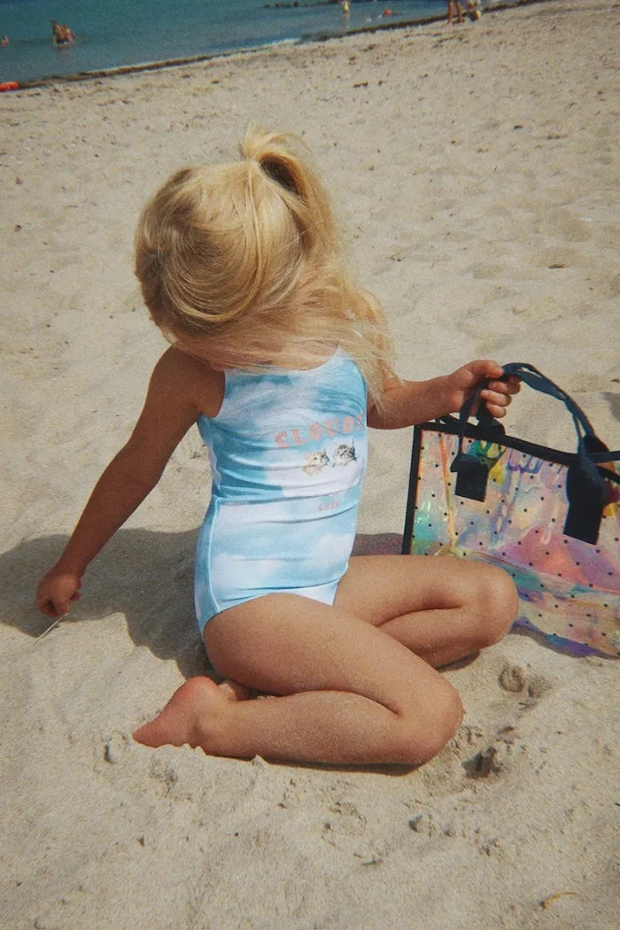 Konges Sløjd Çocuklar İçin Tam Mayo CLOUDY SWIMSUIT GRS