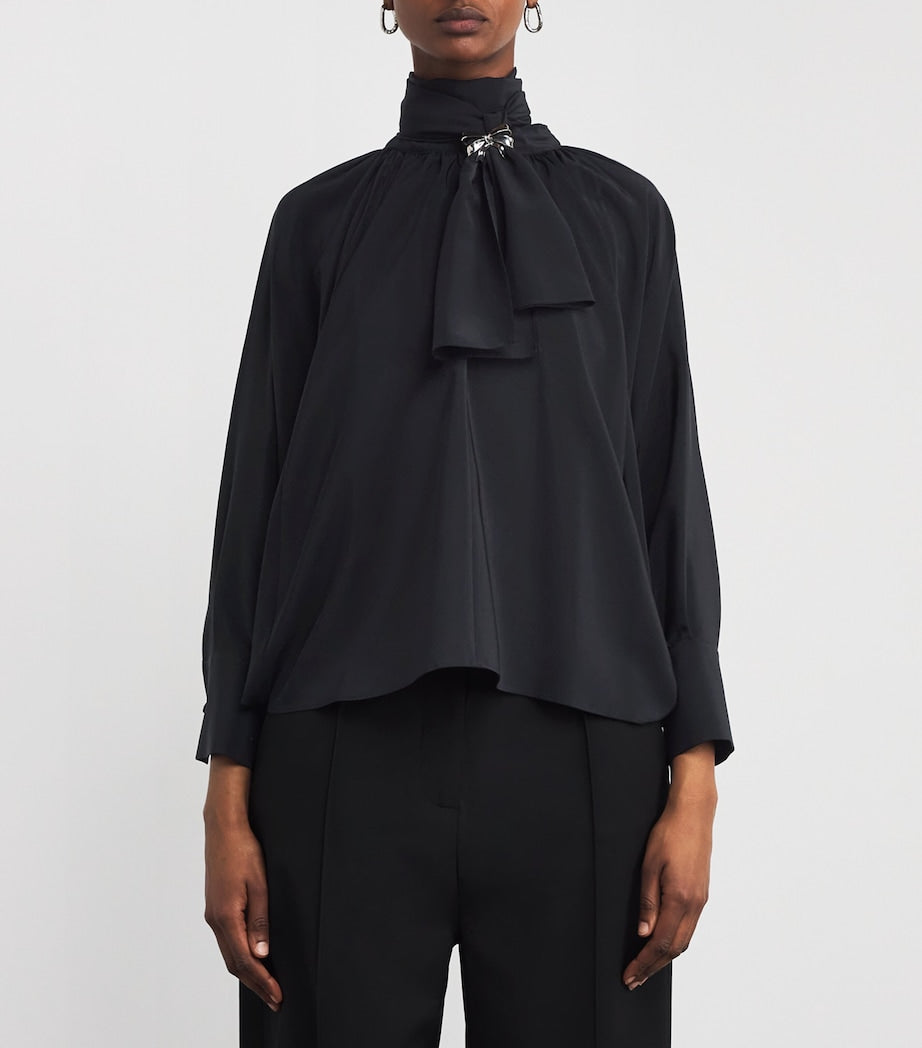 Max Mara Black Silk Leonida Blouse