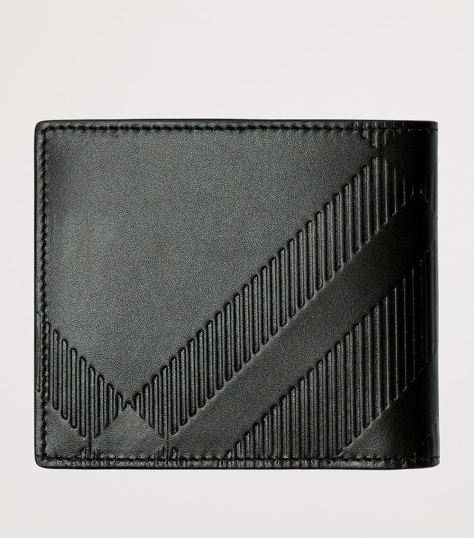 Burberry Leather Embossed Check Bifold Coin Wallet