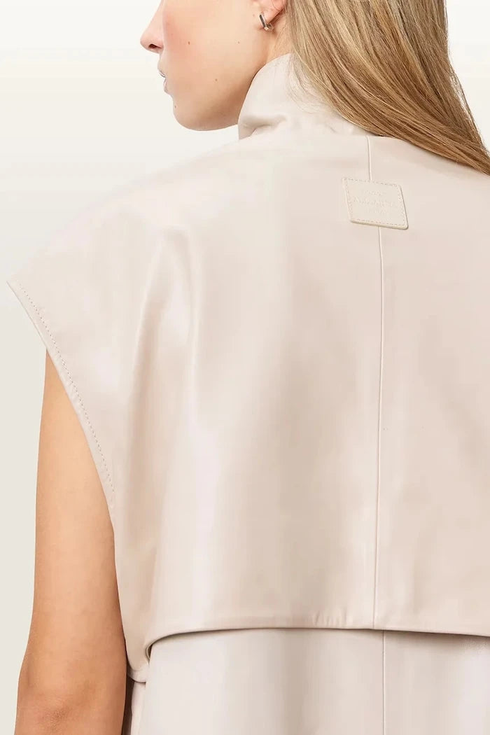 AllSaints елек дамски от кожа FLOR