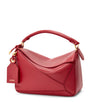 LOEWE Red Small Leather Featherlight Puzzle Top-Handle Bag