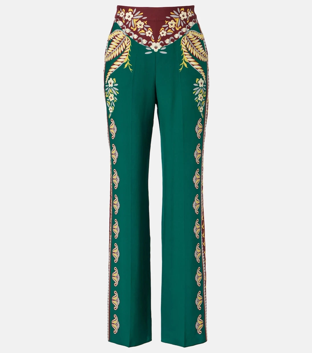 Etro - Printed silk wide-leg pants