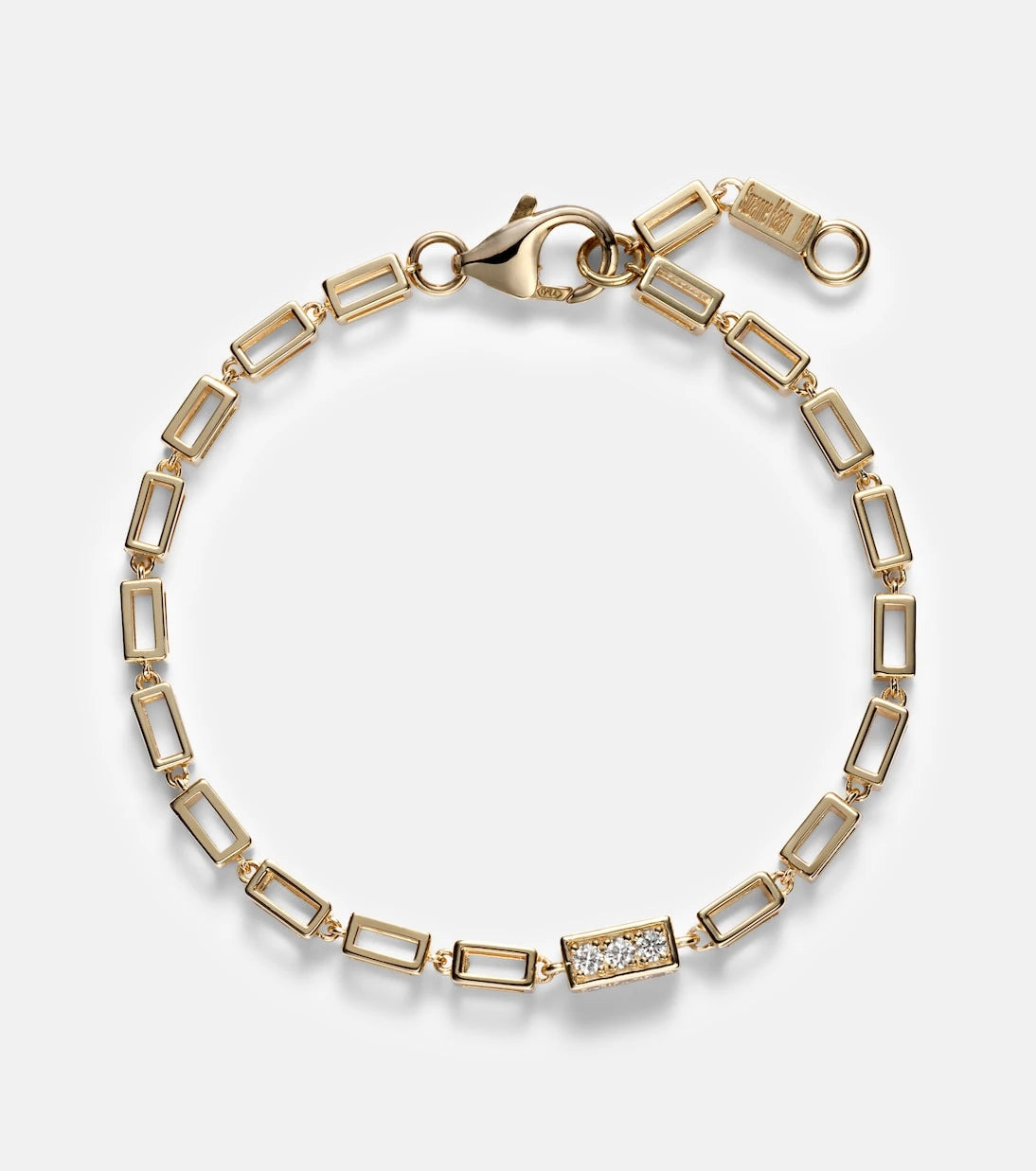 Suzanne Kalan - Block-Chain 18kt gold bracelet with diamonds