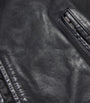 Polo Ralph Lauren Black Calf Leather Solid Racing Jacket