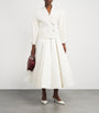 White Wool-Blend Crepe Jacket
